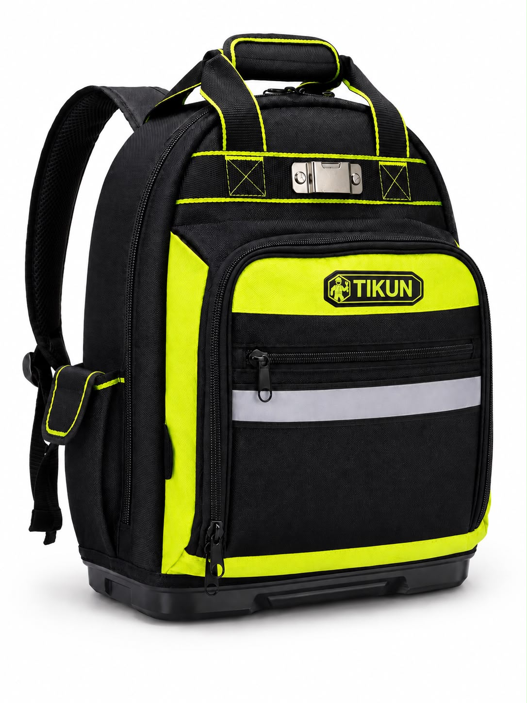 Mochila porta herramientas TIKUN con base plástica rígida y compartimentos para el trabajo diario